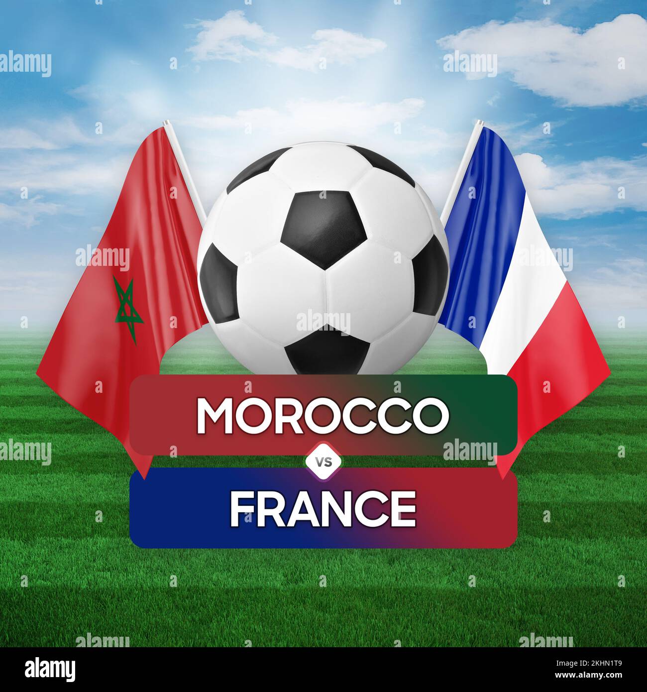 Maroc vs France équipes nationales football football football concept de compétition. Banque D'Images