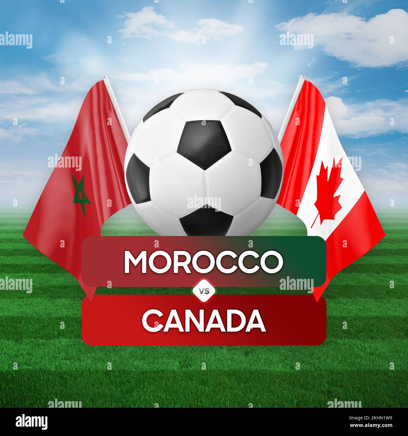 Le Maroc contre le concept de compétition de football des équipes nationales du Canada. Banque D'Images