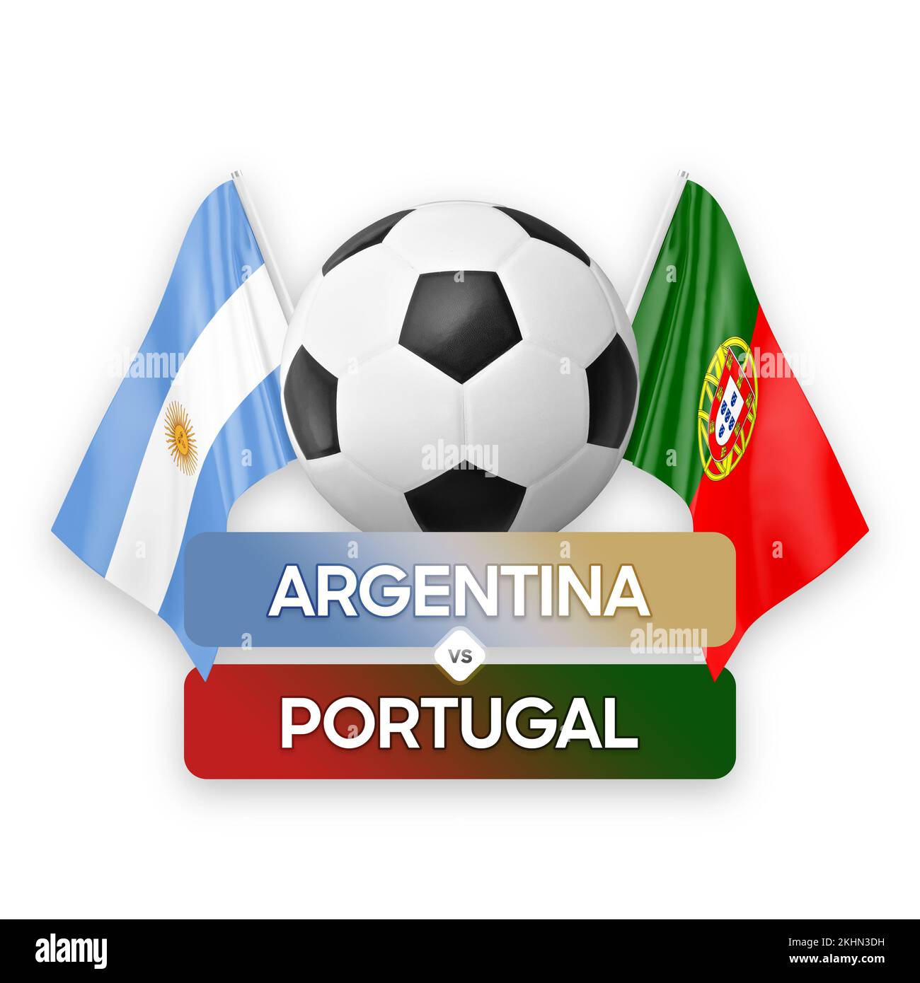 Argentine vs Portugal équipes nationales football football football concept de compétition. Banque D'Images