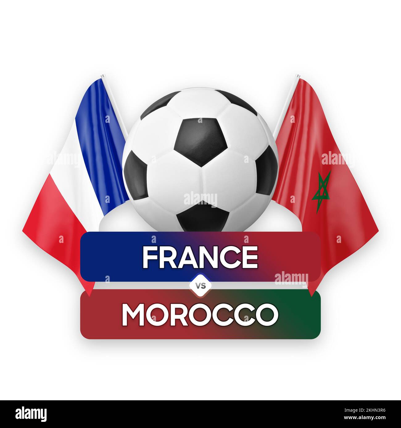 France vs Maroc équipes nationales football football football concept de compétition. Banque D'Images