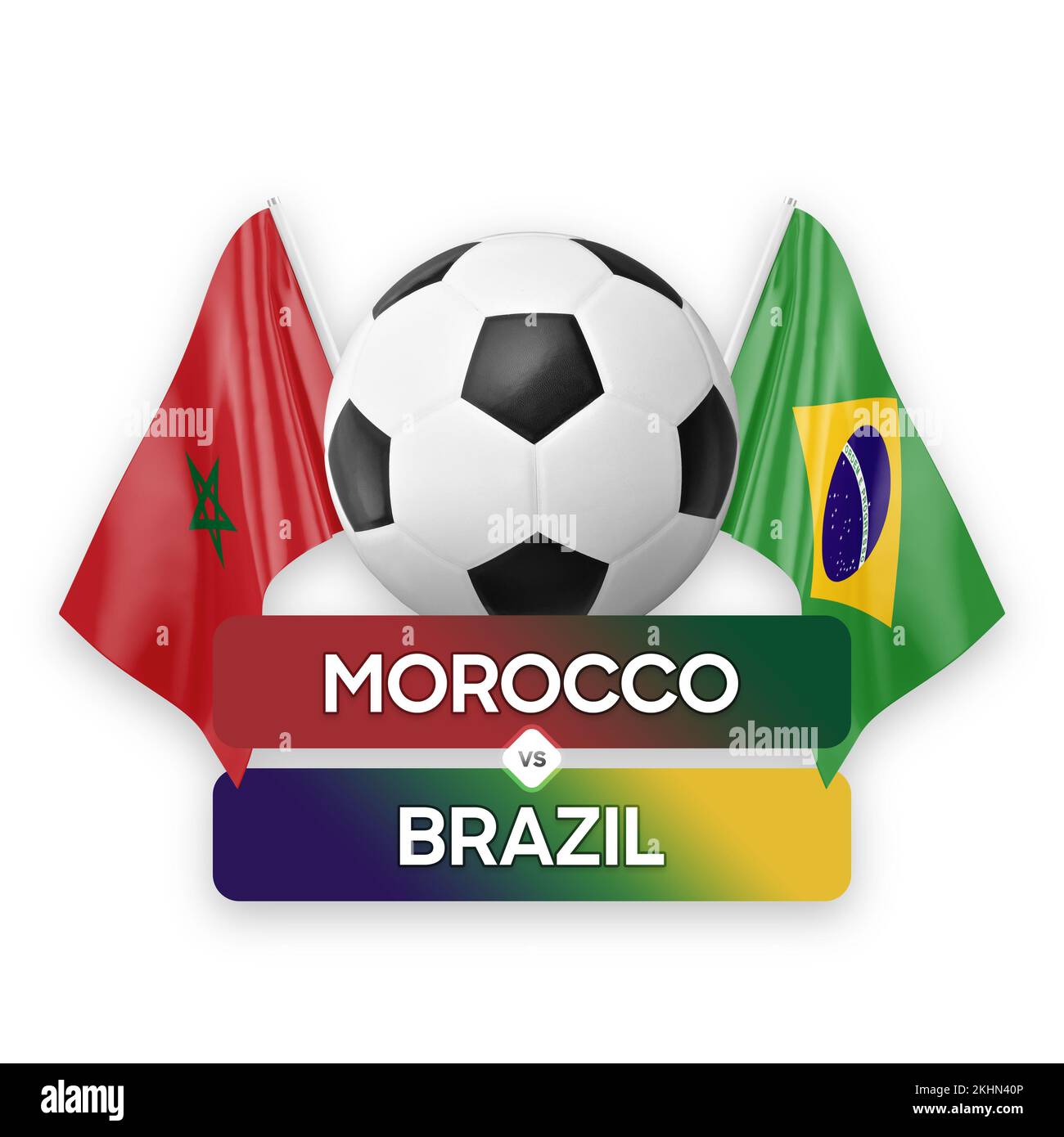 Maroc vs Brésil équipes nationales football football football concept de compétition. Banque D'Images