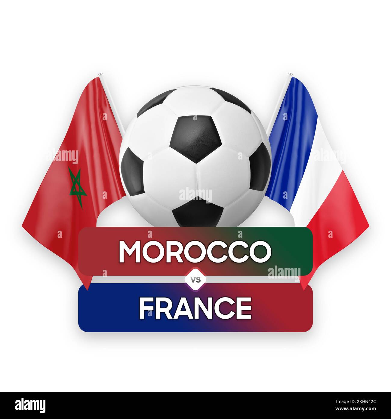 Maroc vs France équipes nationales football football football concept de compétition. Banque D'Images