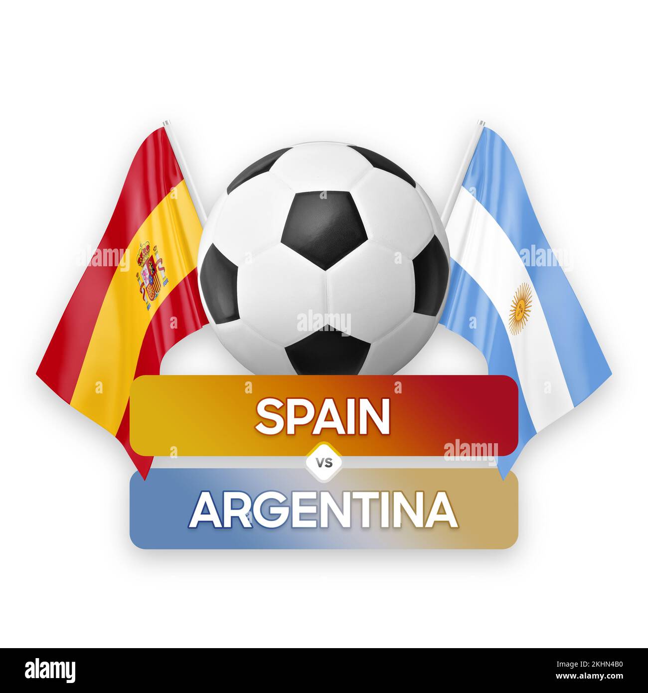 Espagne contre Argentine équipes nationales football football football concept de compétition. Banque D'Images