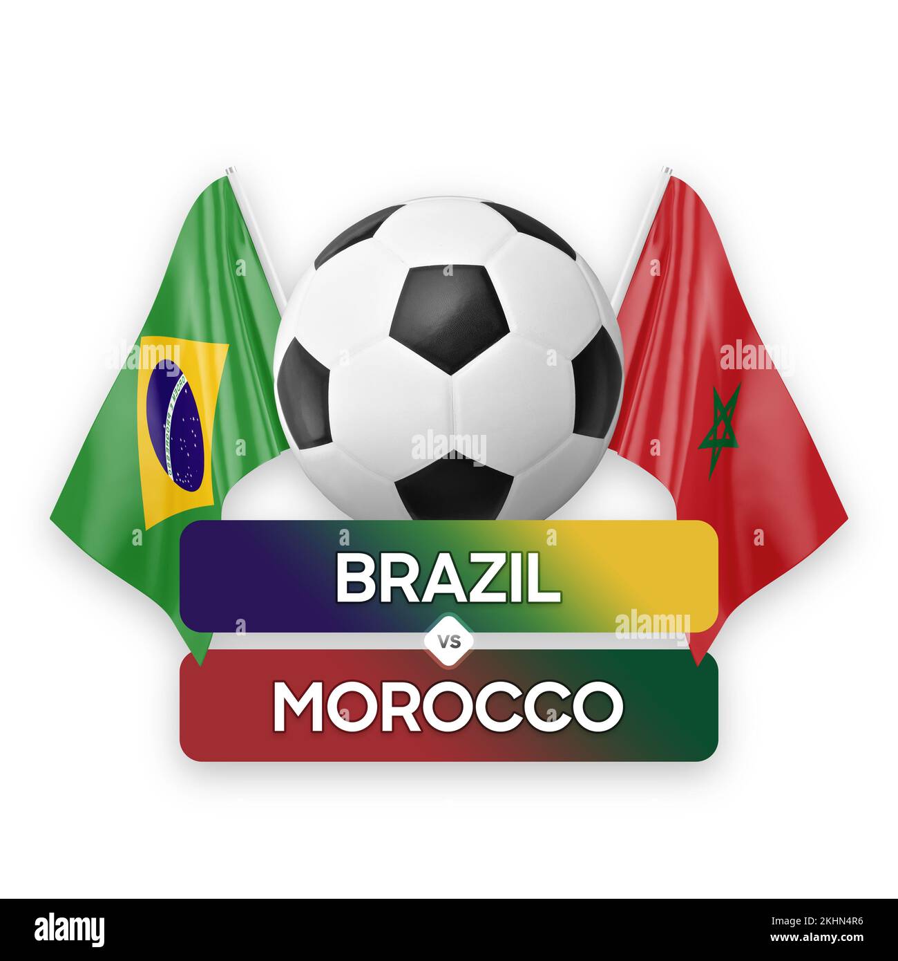 Brésil vs Maroc équipes nationales football football football concept de compétition. Banque D'Images