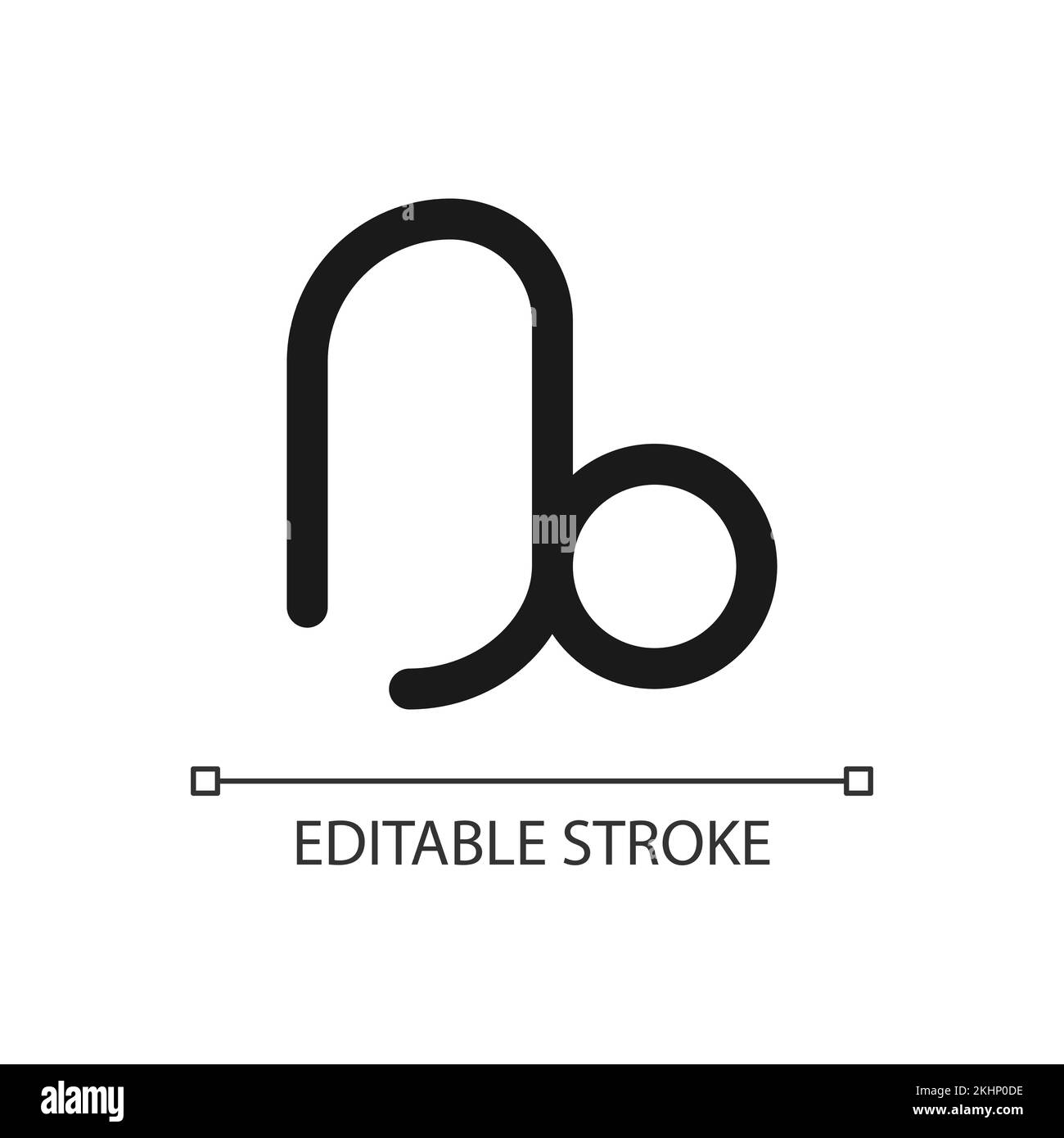 Capricorn pixel icône linéaire minimaliste parfaite Illustration de Vecteur