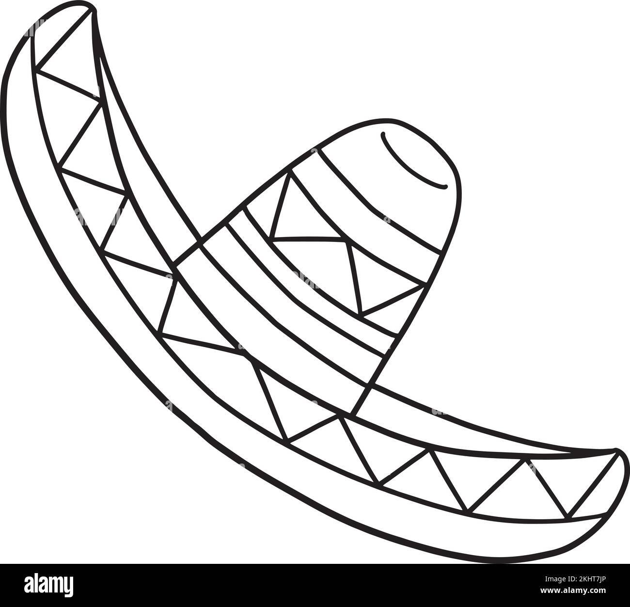 Page de coloriage isolé de chapeau mexicain Cinco de Mayo Illustration de Vecteur