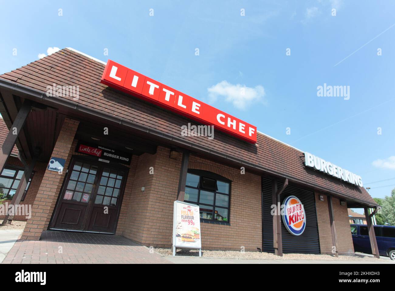 Travelodge & Little Chef, Lincoln, Thorpe on the Hill, LN6 9AJ Banque D'Images