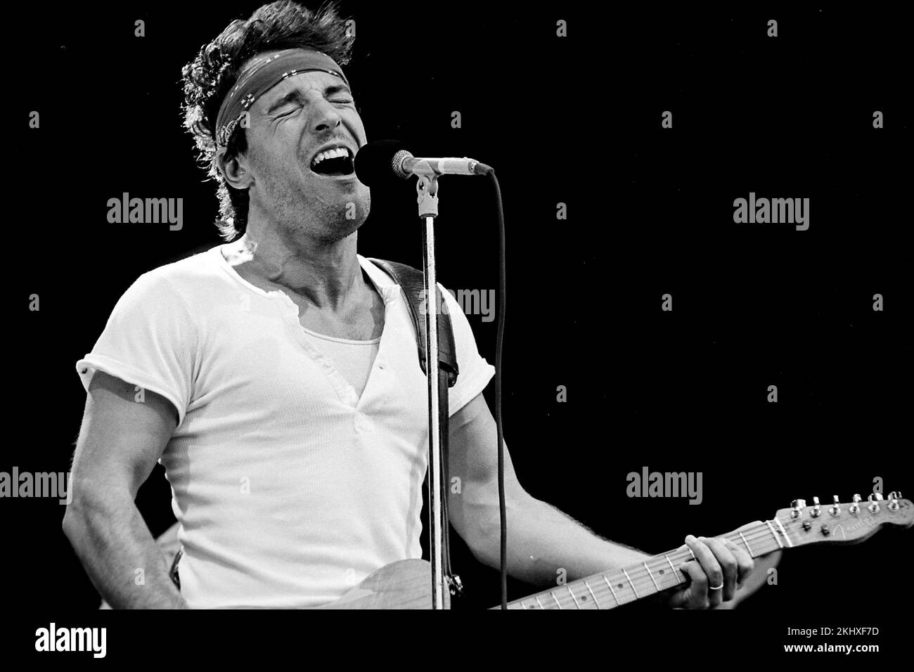 Bruce Springsteen en concert avec le groupe E Streetband dans le stade Feyenoord né dans la tournée des États-Unis. - Rotterdam Hollande - vvbvanbreefotografie Banque D'Images