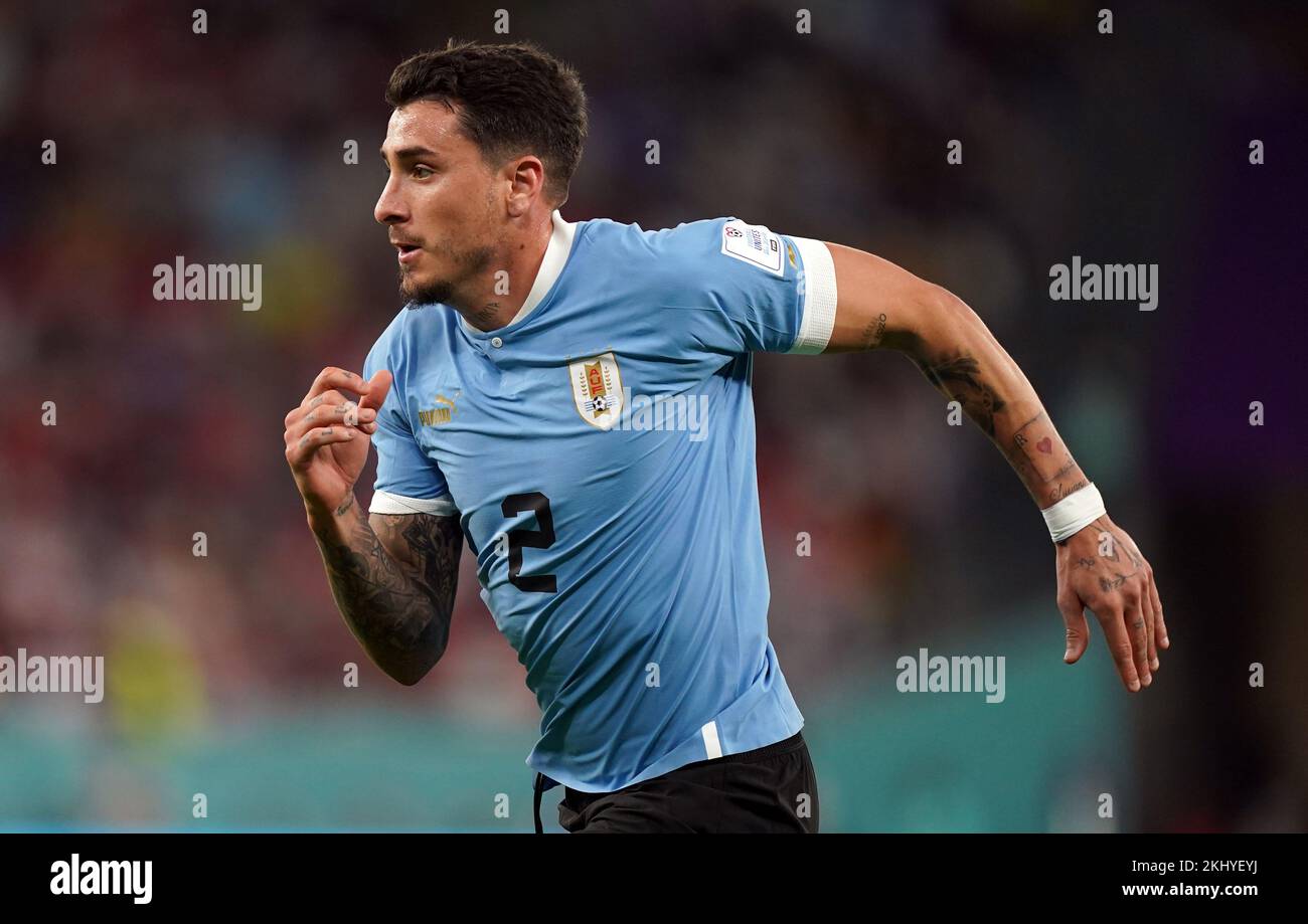 Jose Maria Gimenez, uruguayen, lors du match de la coupe du monde de la FIFA, Groupe H, au stade Education City, Doha, Qatar. Date de la photo: Jeudi 24 novembre 2022. Banque D'Images