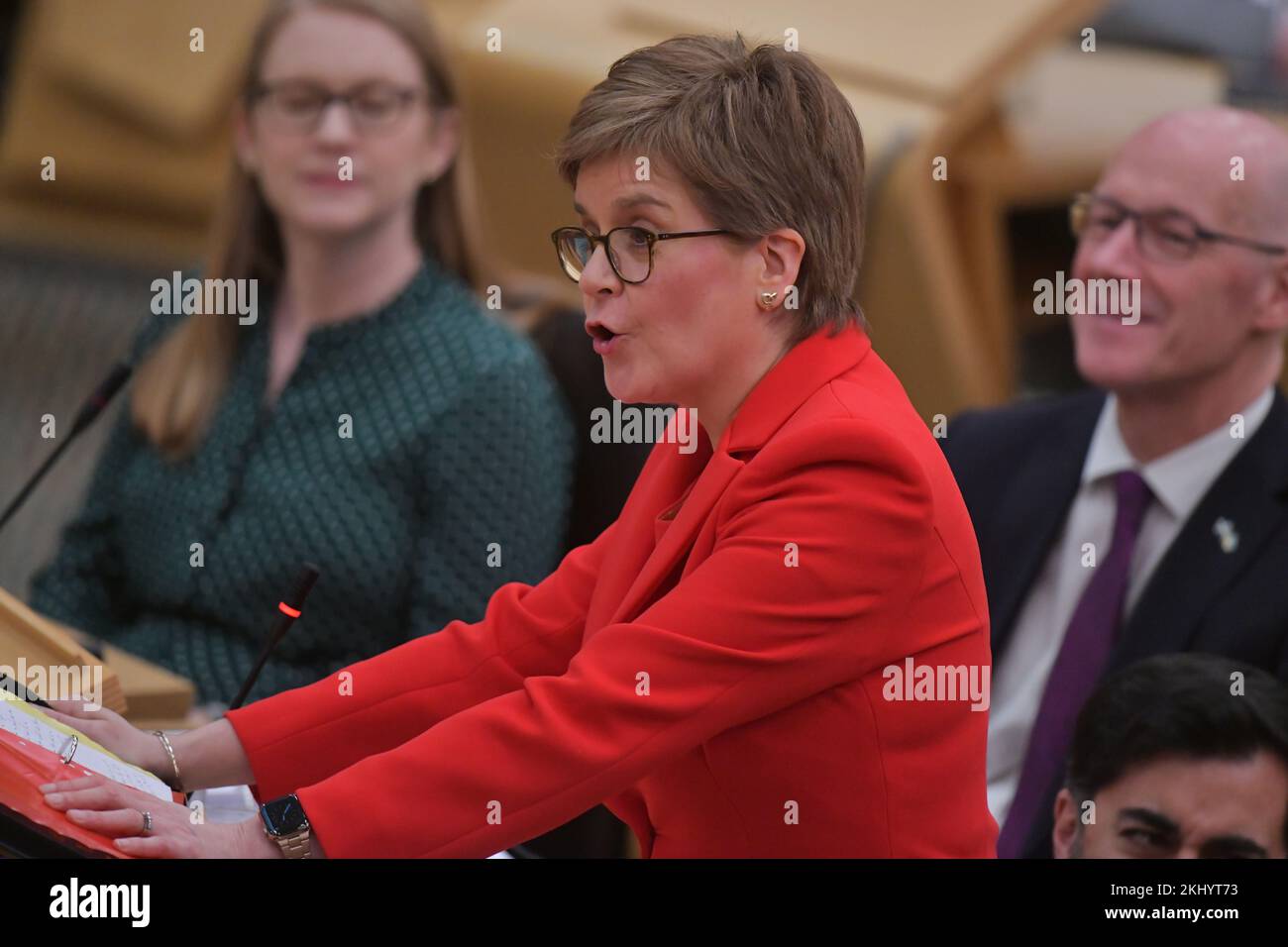 Édimbourg Écosse, Royaume-Uni 24 novembre 2022 Nicola Sturgeon aux premiers ministres questions au Parlement écossais. credit sst/alamy nouvelles en direct Banque D'Images