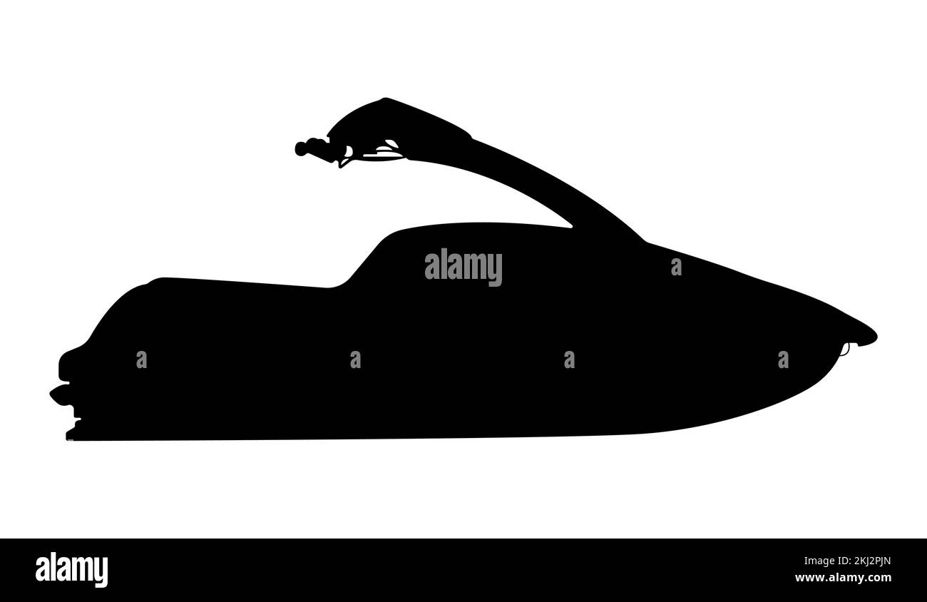 Une silhouette d'embarcation personnelle sur fond blanc Illustration de Vecteur