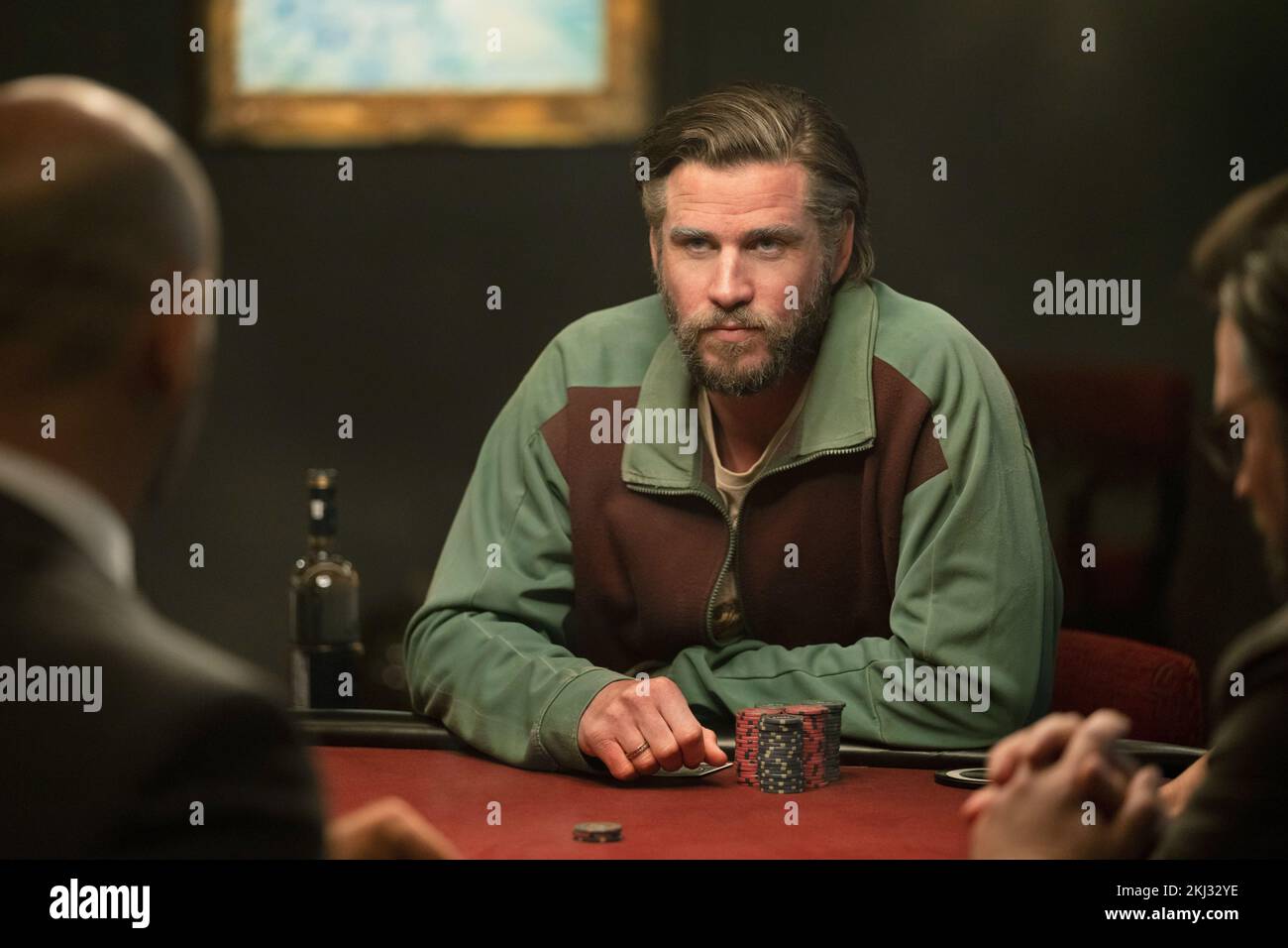 Face de poker Liam Hemsworth Banque D'Images