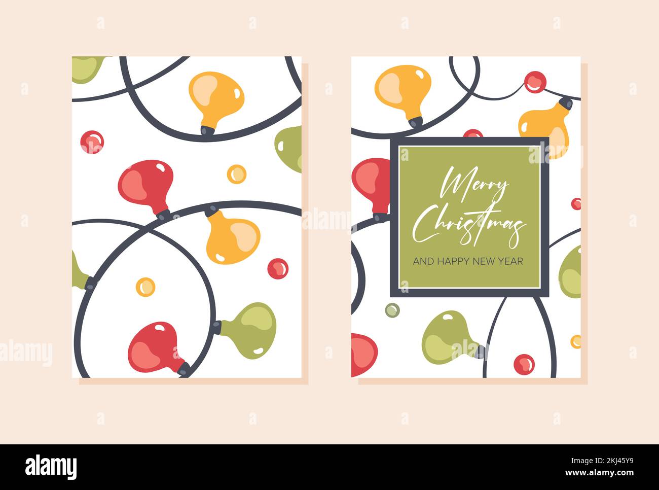 Modèles artistiques universels modernes. Cartes et invitations pour les fêtes d'entreprise de Noël. Illustration de Vecteur