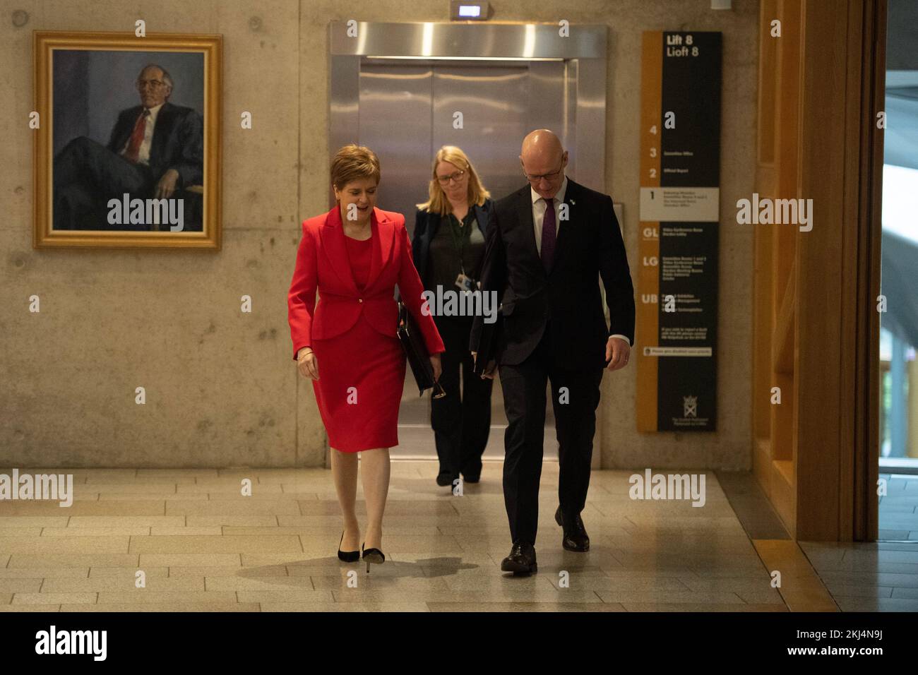 Édimbourg, Écosse, Royaume-Uni. 24th novembre 2022. PHOTO : séance hebdomadaire des premiers ministres questions au Parlement écossais le lendemain de la décision de la Cour suprême du Royaume-Uni selon laquelle Holyrood ne serait pas en mesure de déclencher un second référendum sur l'indépendance. Crédit: Colin D Fisher crédit: Colin Fisher/Alay Live News Banque D'Images