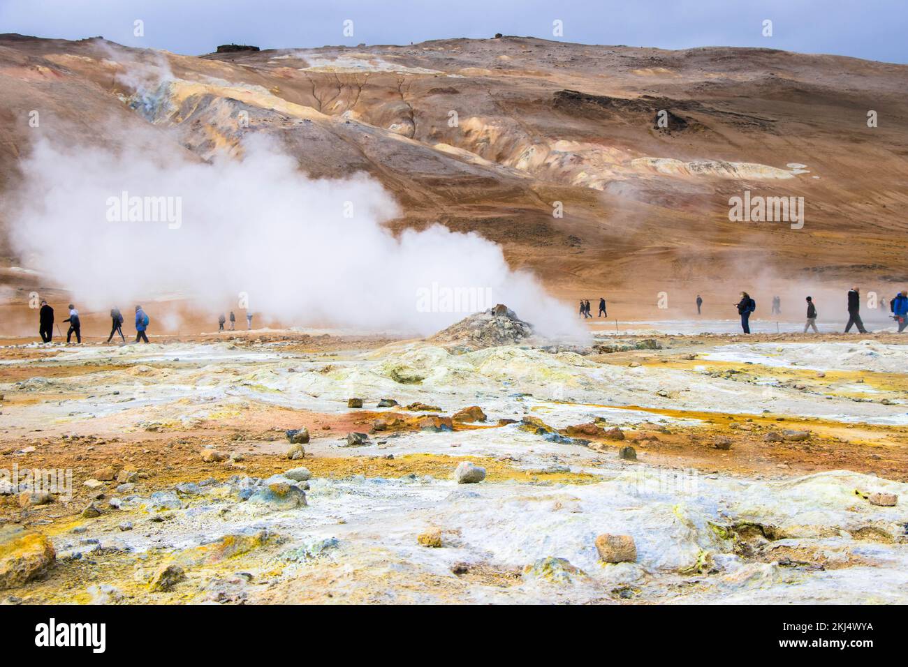 Zone géothermique de Hverir Myvatn en Islande Banque D'Images