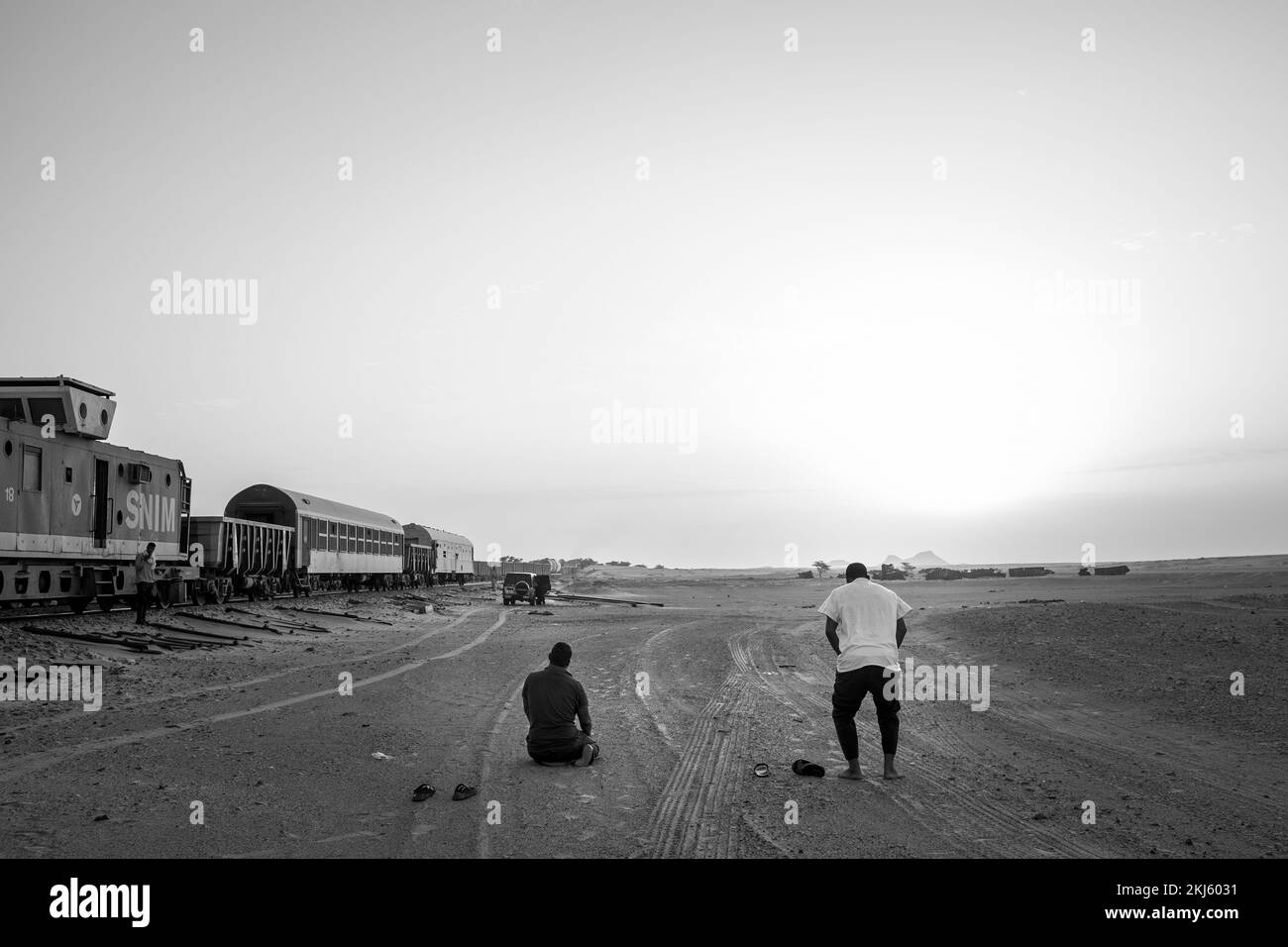 Mauritanie, Ben Amira, gare ferroviaire, prière islamique Banque D'Images