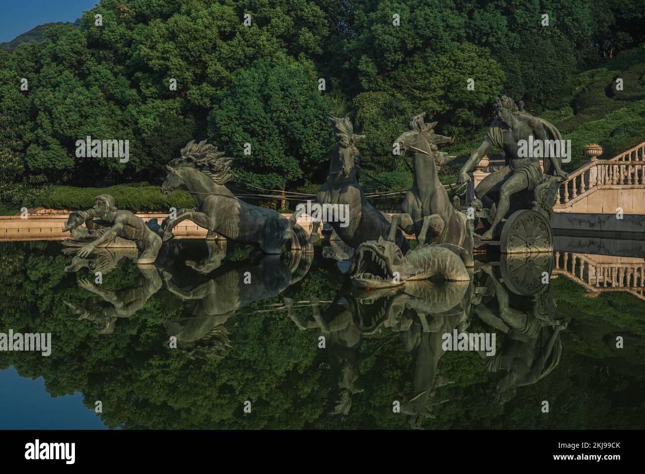 L'imitation des sculptures de la fontaine Apollo à Tianducheng, en Chine Banque D'Images