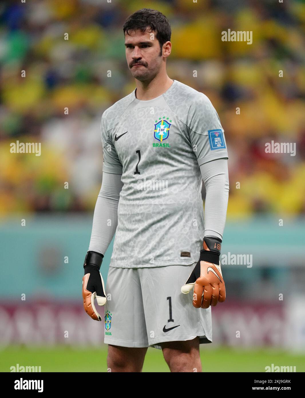 Le gardien de but brésilien Alisson lors du match G de la coupe du
