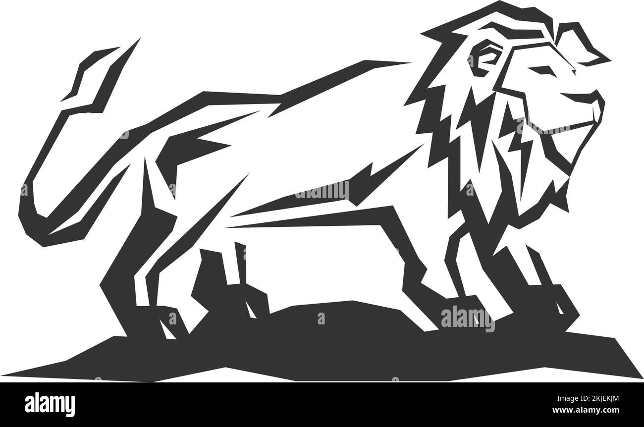 logo lion icône modèle Illustration identité de marque Illustration de Vecteur