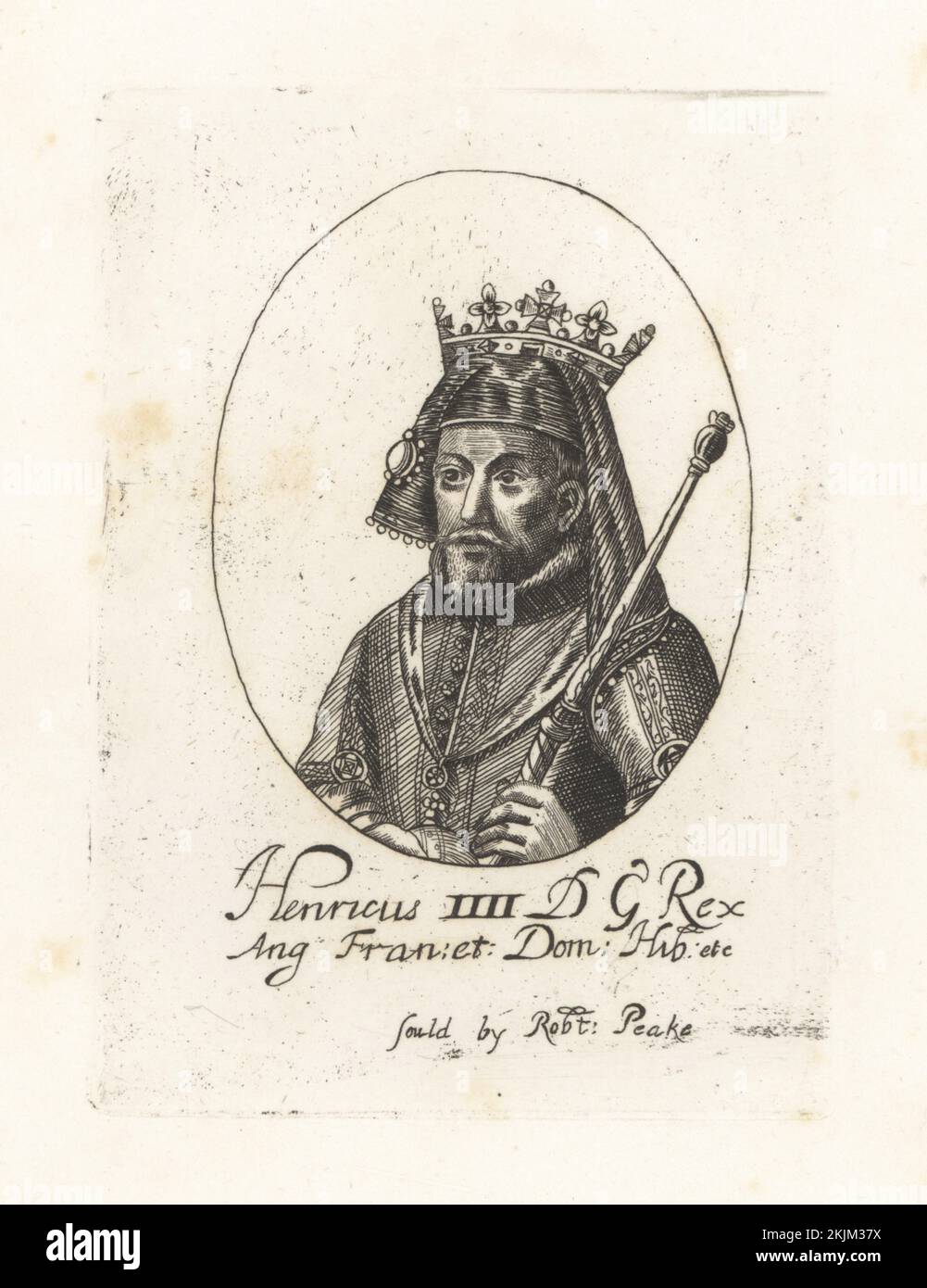 Henry IV, ou Henry Bolingbroke, roi d'Angleterre, 1367-1413. Dans la couronne sur le headaddress, doublet, tenant orbe et le scepter. Roi Henri IV d'Angleterre. Henricus IV, DG Rex Ang Fran et Dom Hib. De l'ensemble des rois de William Faithorne, vendu par Robert Peake. Gravure sur plaque de coperplate de la galerie des portraits rares de Samuel Woodburn, composée de plaques originales, George Jones, 102 St Martin's Lane, Londres, 1816. Banque D'Images