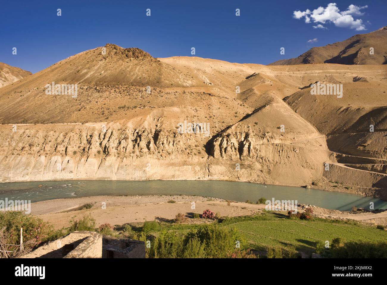 Paysages du village de Purne en route pour Padam Zanskar de Manali Banque D'Images