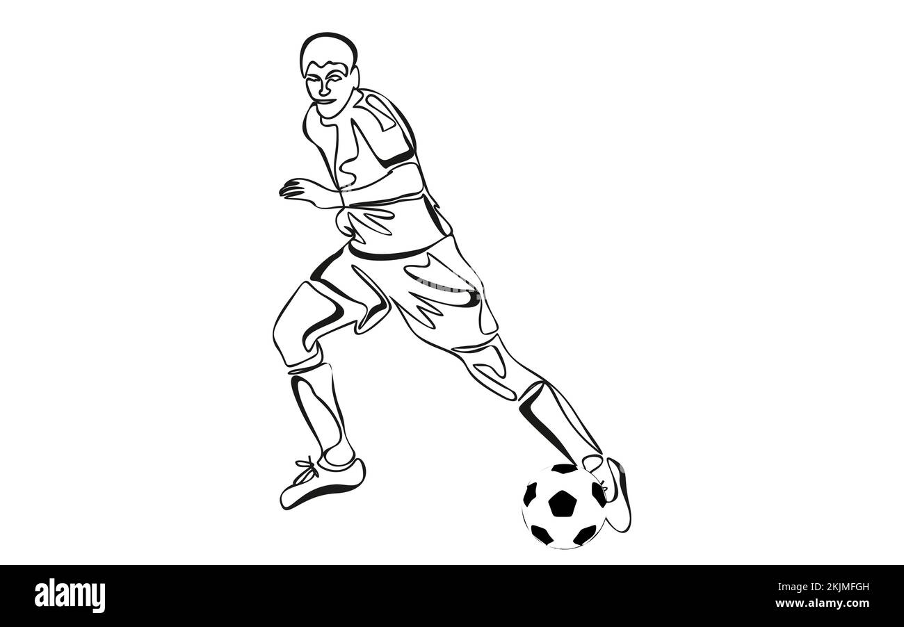 Joueur de foot dessin Banque de photographies et d’images à haute