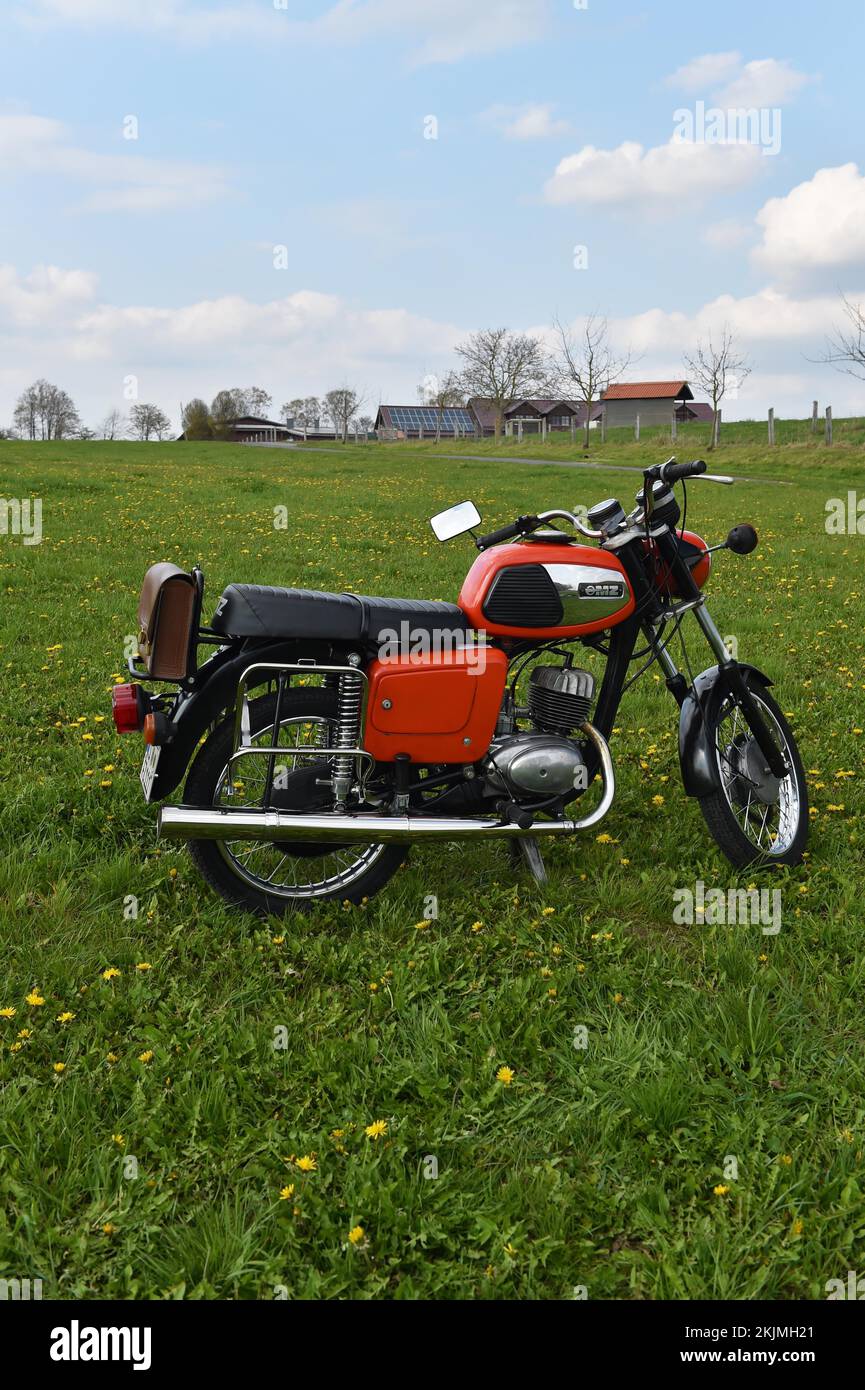 Moto vintage de la GDR MZ TS 150, Hesse, Allemagne, Europe Photo Stock -  Alamy
