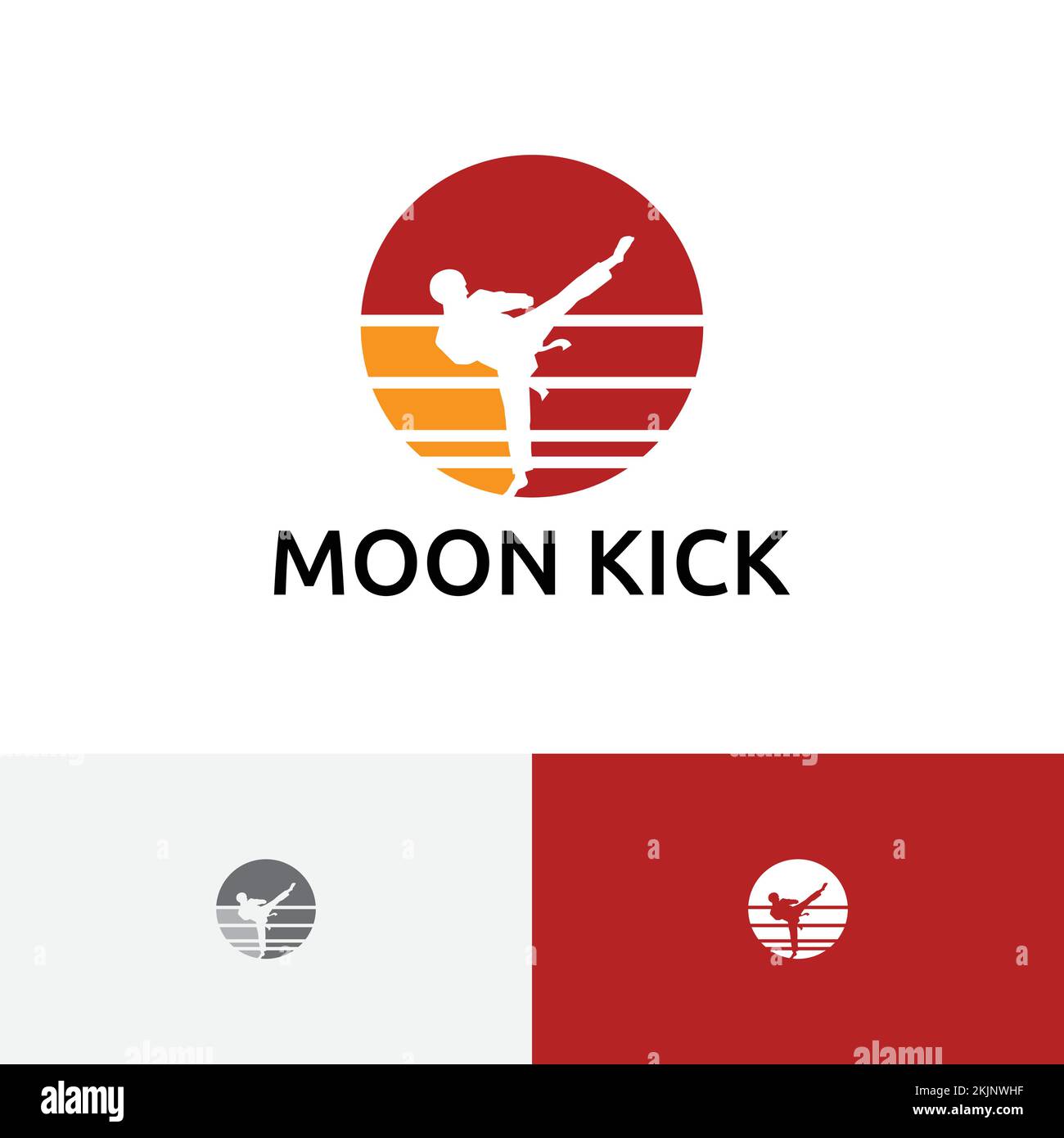 Moon Kick Taekwondo Martial Art Sport logo Illustration de Vecteur