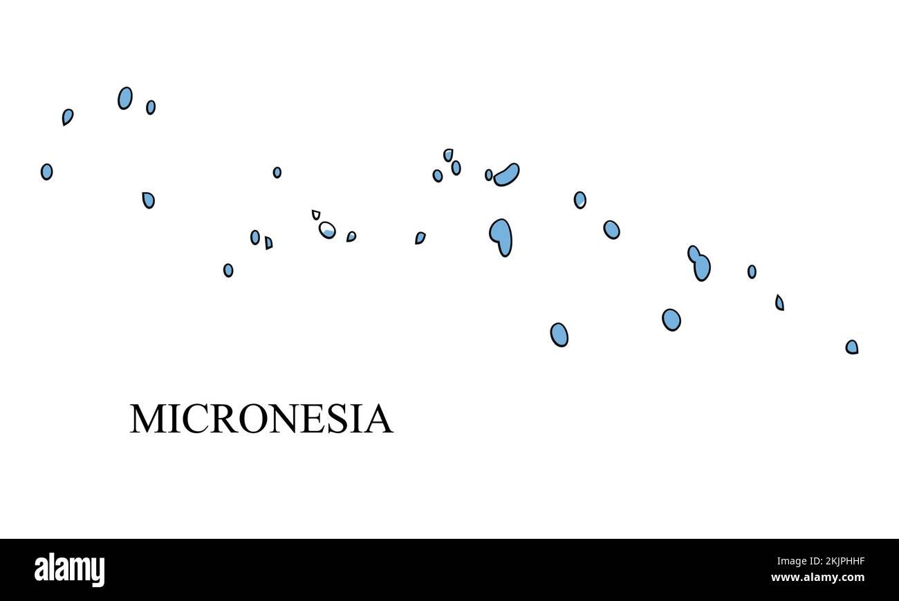 Illustration du vecteur de carte de Micronésie. Économie mondiale. Pays célèbre. Océanie. Île polynésienne. Micronésien Illustration de Vecteur