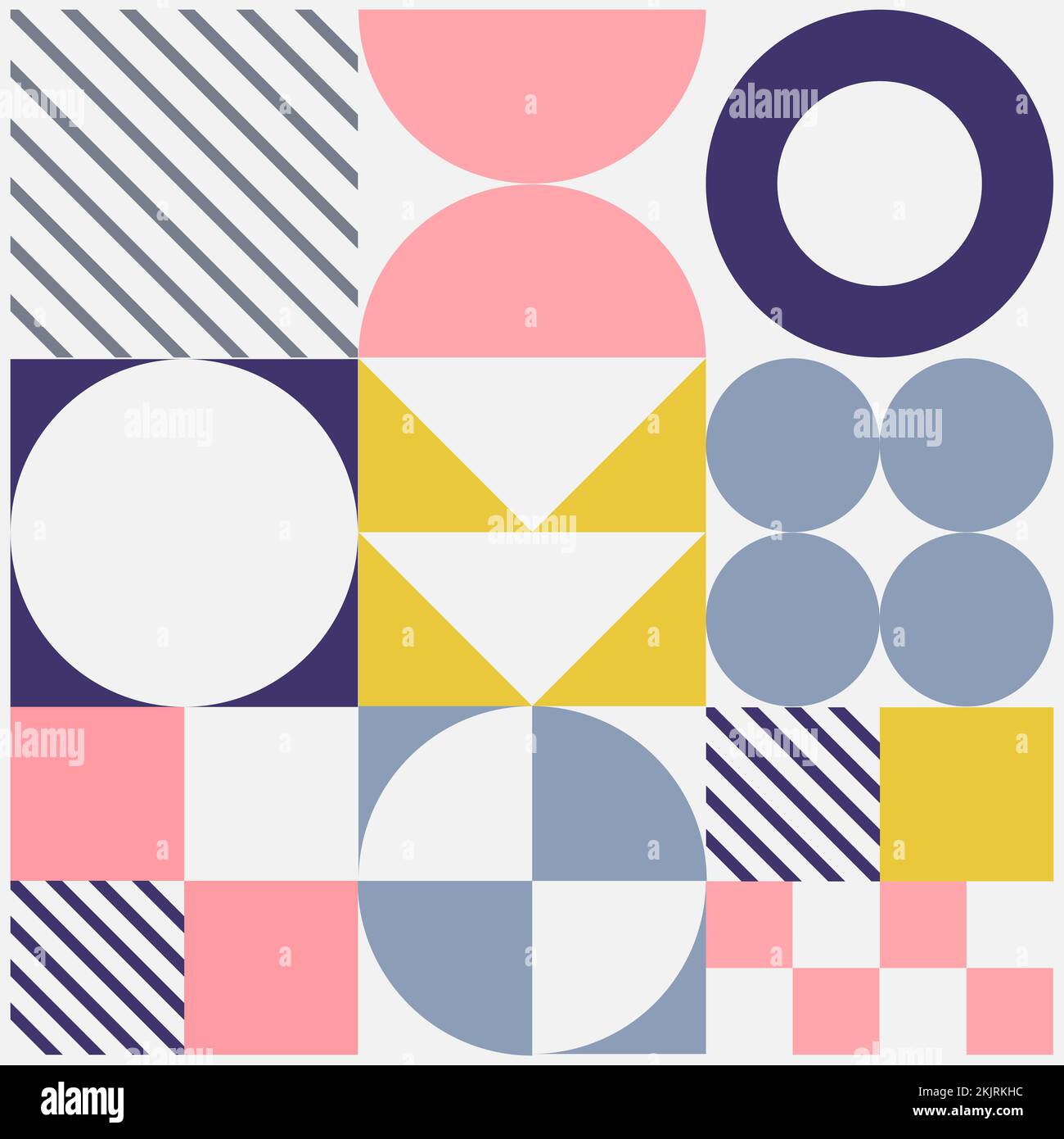 Design bauhaus rétro vintage.Motif abstrait sans coutures.Illustration géométrique vectorielle Illustration de Vecteur