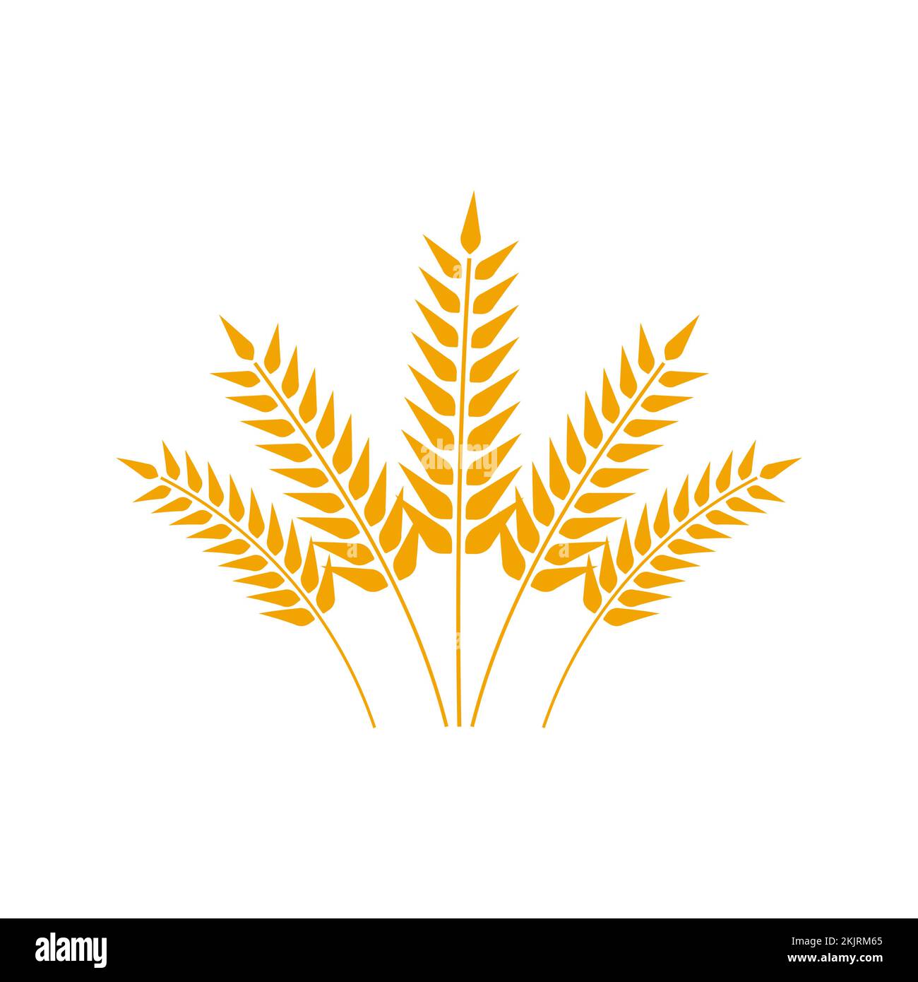 Logo des couronnes de blé. Icône d'oreille de blé. Symbole de l'agriculture vectorielle. Illustration de Vecteur