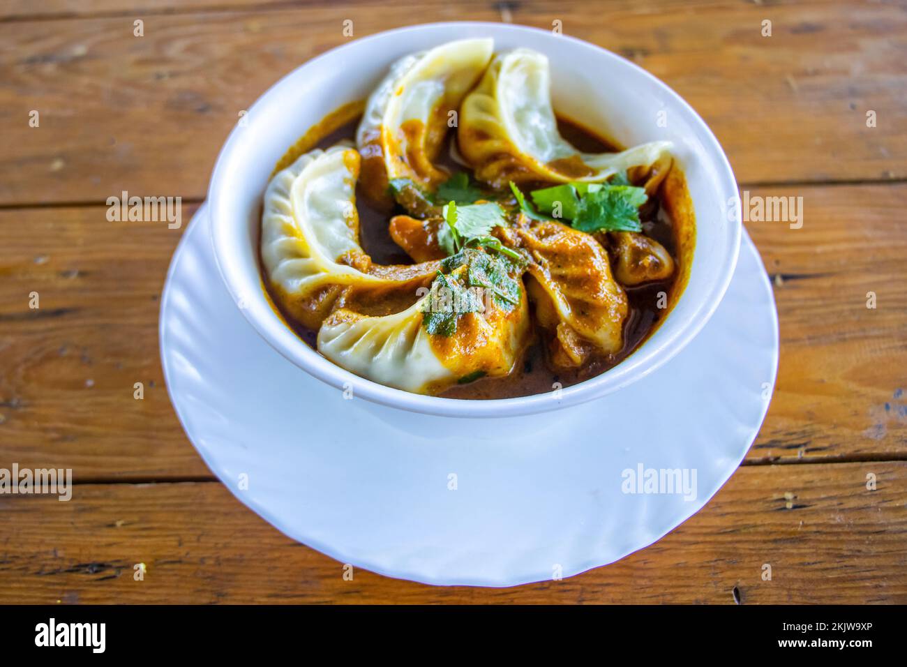 Momo Dumpling, de style népalais tibétain, à la vapeur. Banque D'Images