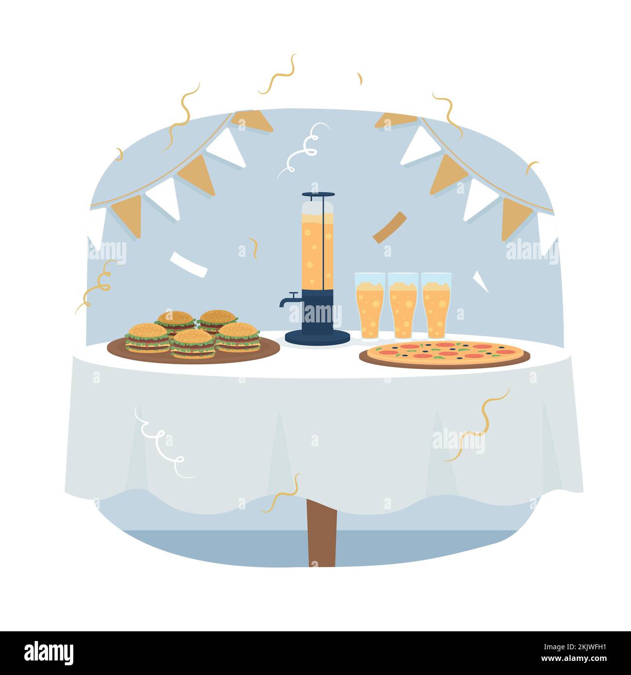 Décoration de fête de baccalauréat 2D illustration vectorielle isolée Illustration de Vecteur