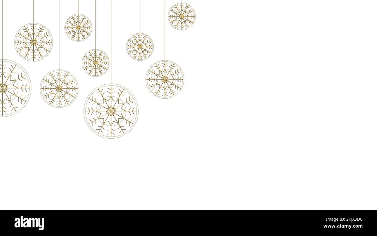 Bulles de Noël avec allégorie de cristal de neige, sur un fond neutre. Créez un arrière-plan de Noël pour vos idées, œuvres, illustrations graphiques. Banque D'Images