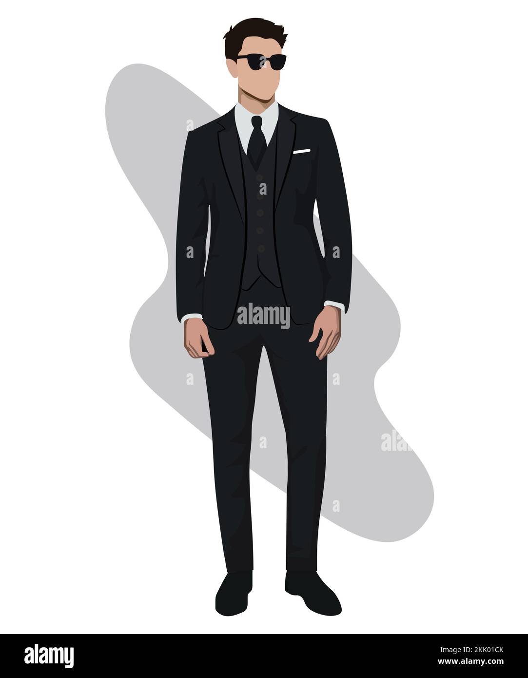 Homme d'affaires élégant dans un costume d'affaires sur un arrière-plan intéressant caricature personnages mâles. Hommes en vêtements de mode. Vecteur de style plat Illustration de Vecteur