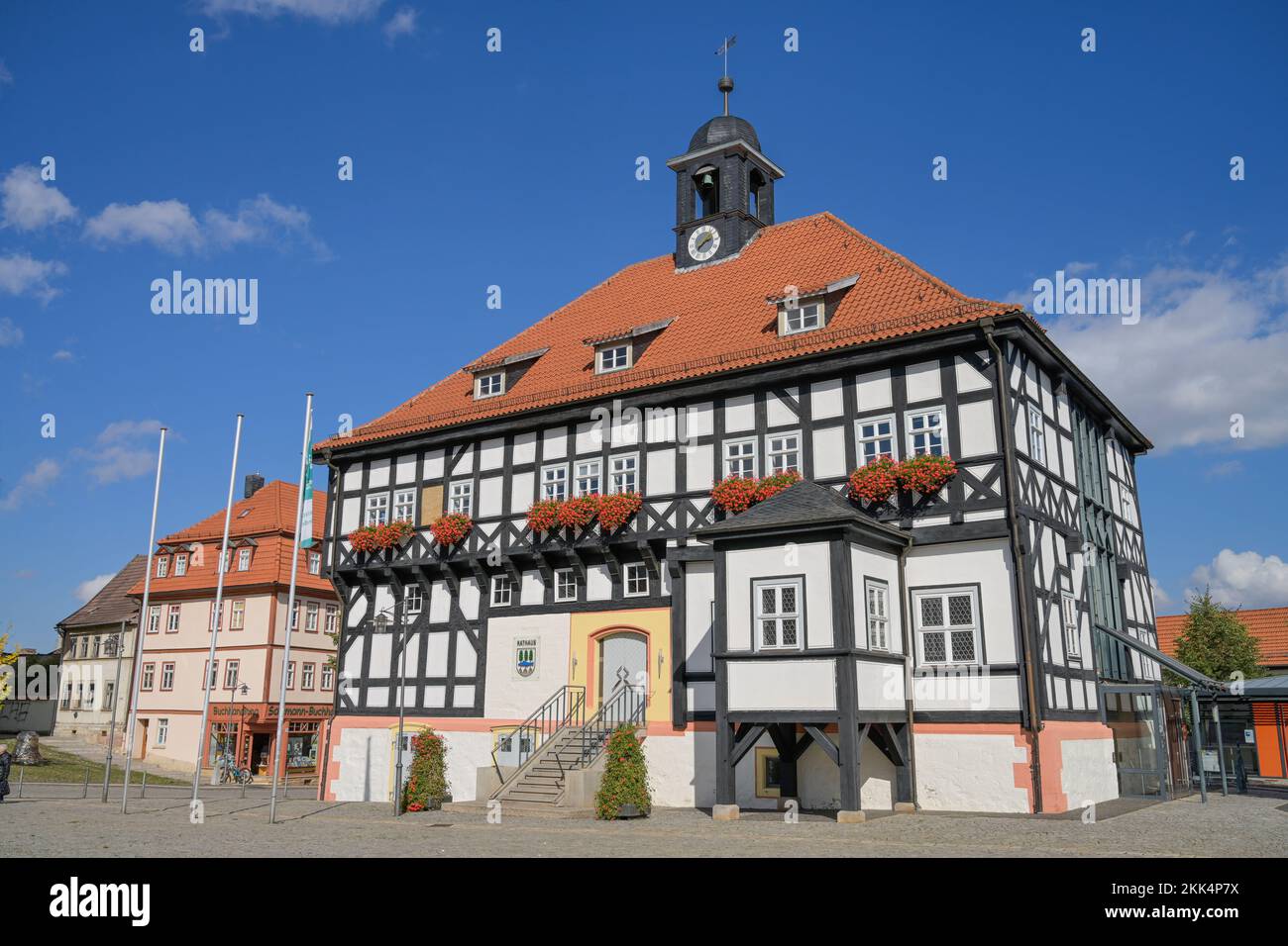 Rathaus, Markt, Waltershausen, Thüringen, Allemagne Banque D'Images