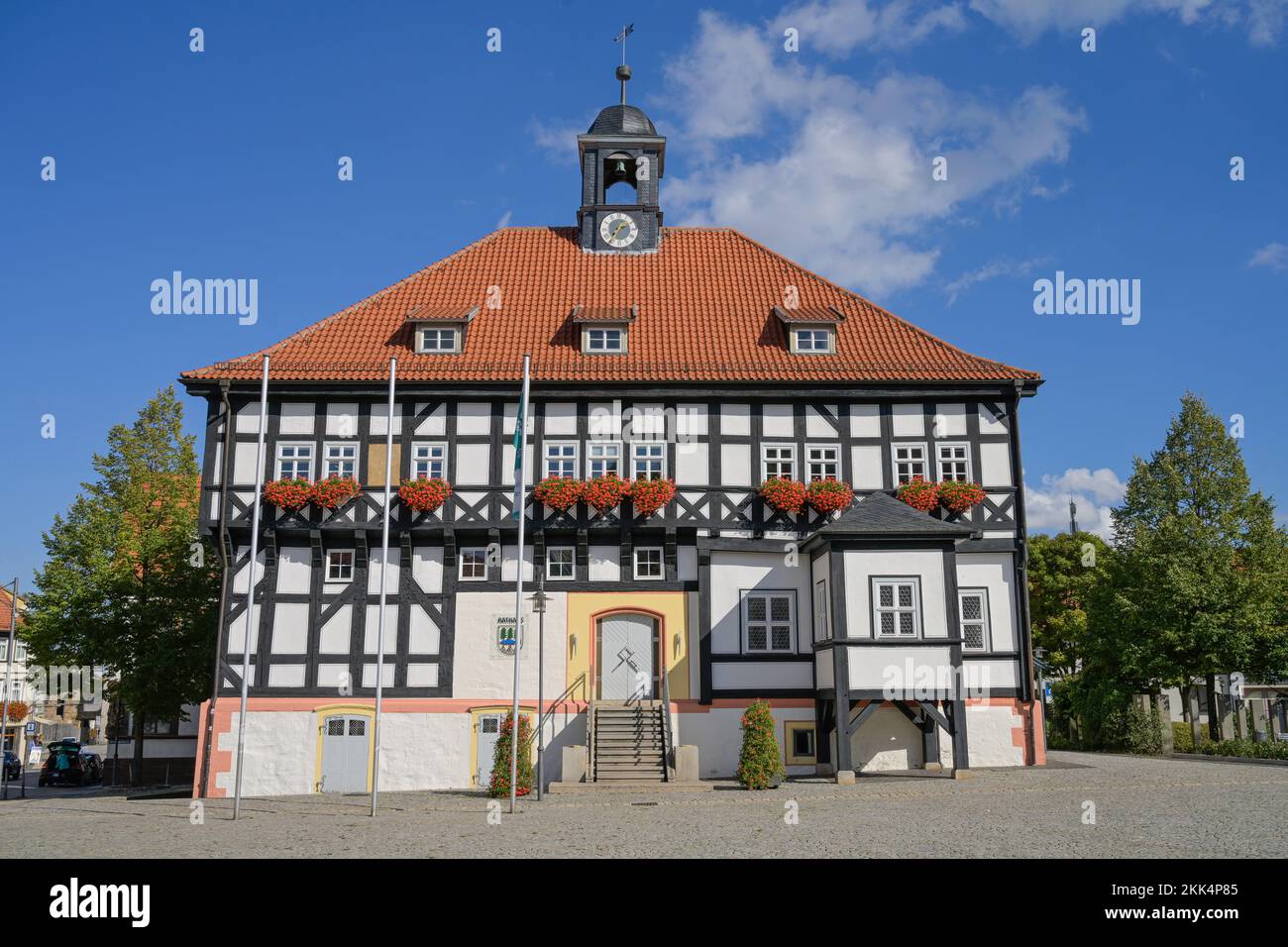 Rathaus, Markt, Waltershausen, Thüringen, Allemagne Banque D'Images