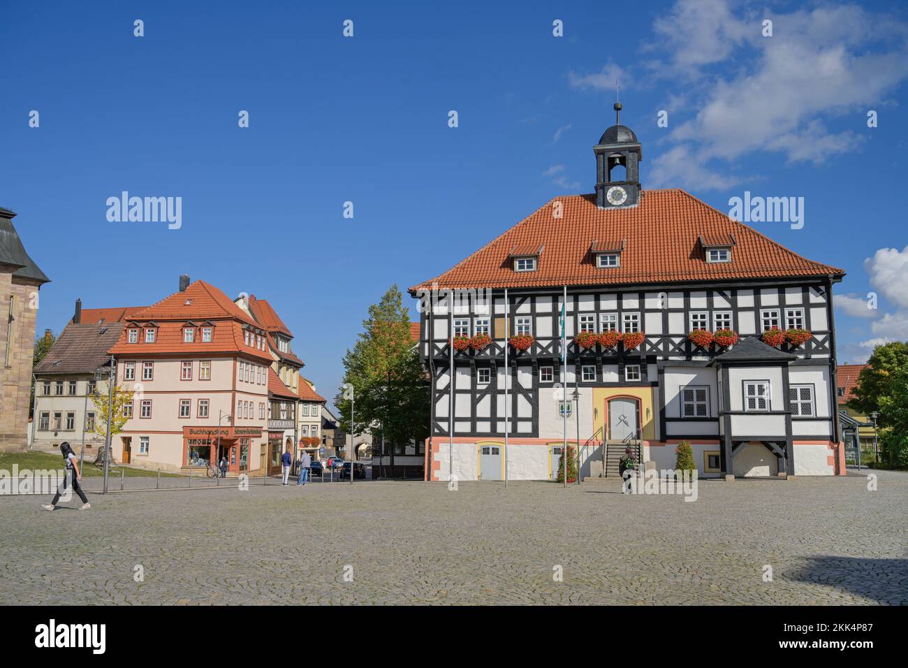 Rathaus, Markt, Waltershausen, Thüringen, Allemagne Banque D'Images