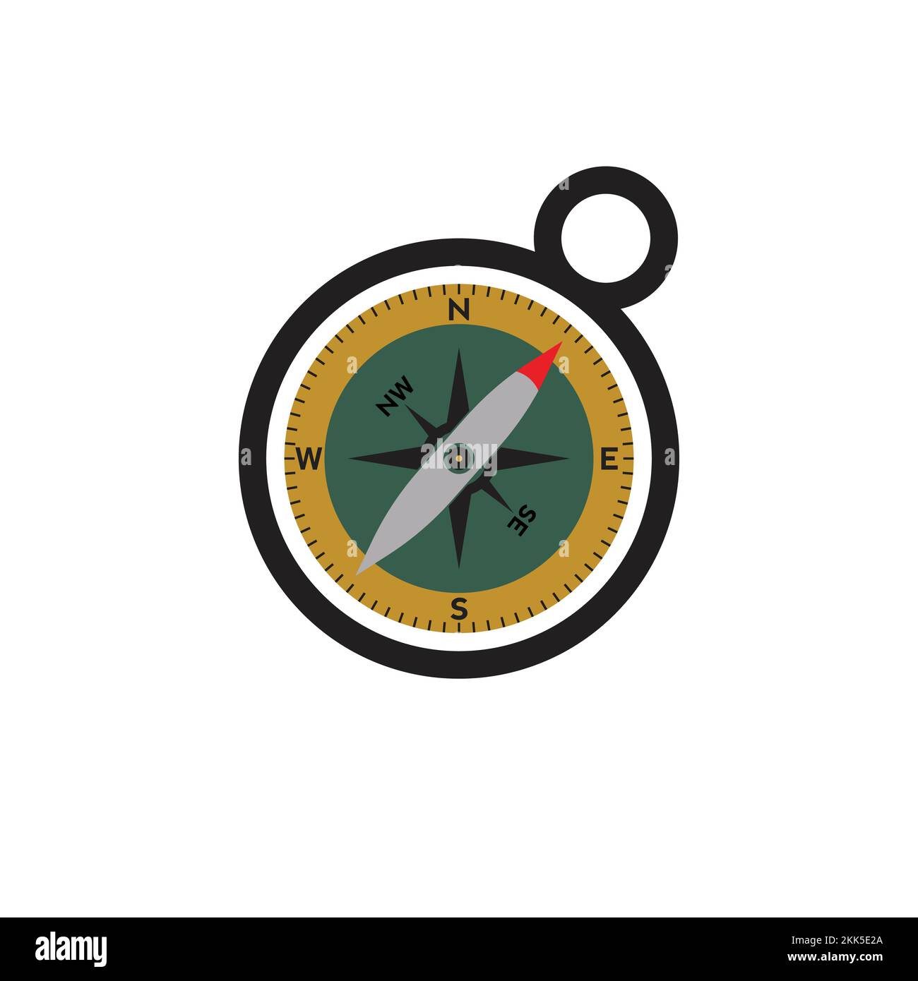 Logo Compass. pointeur nord, sud, est, ouest, symbole de boussole. panneau de direction