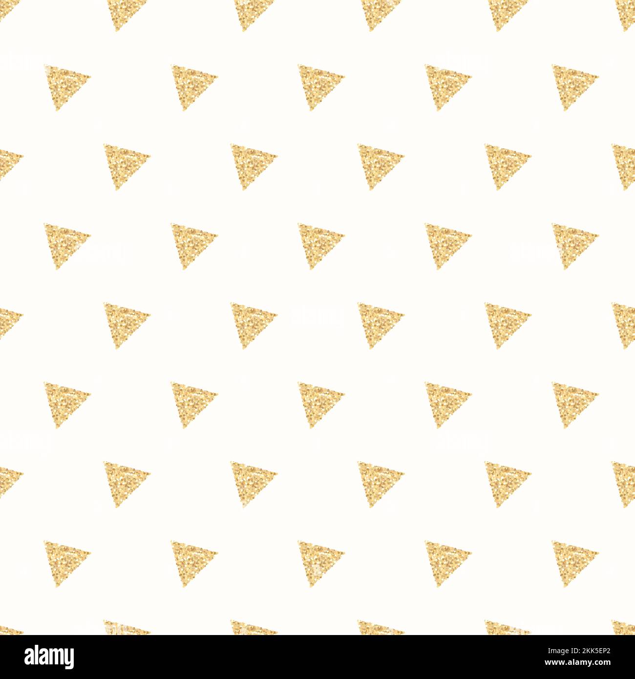 Glitter gold triangles modèle homogène isolé sur fond blanc. Illustration de Vecteur