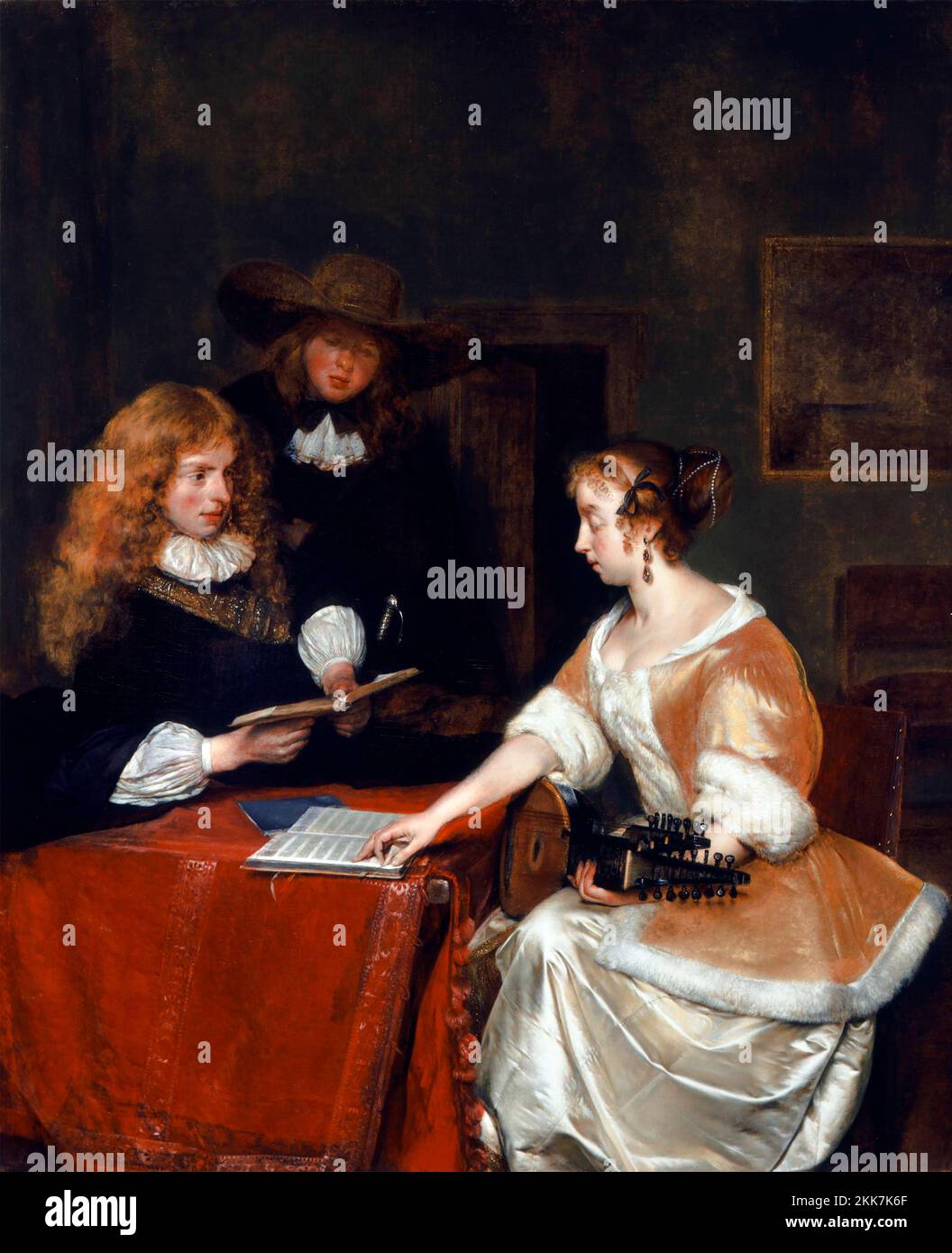 The Music Party par Gerard ter Borch (1617-1681), huile sur panneau, c. 1670 Banque D'Images