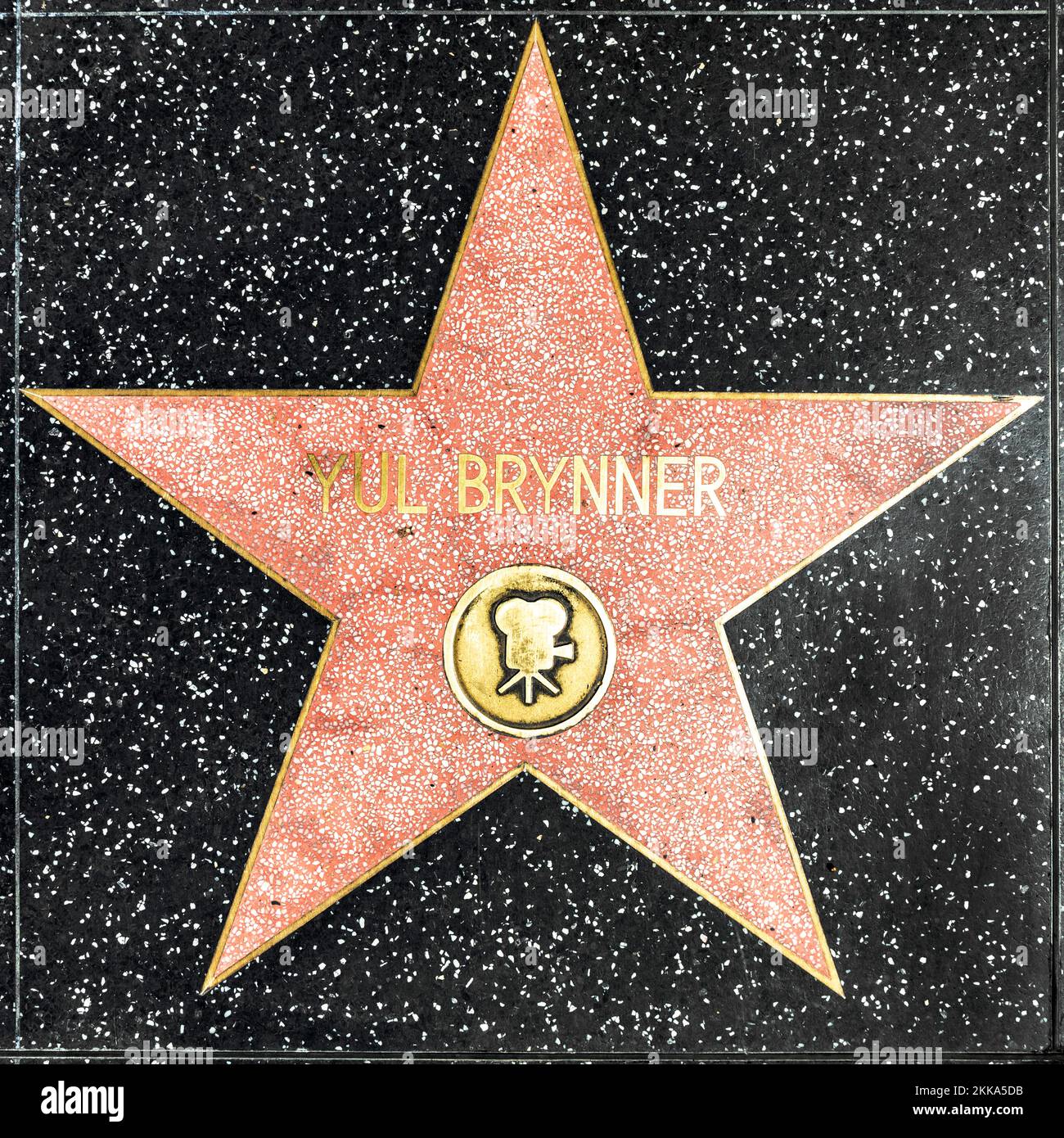 Los Angeles, USA - 17 mars 2019 : gros plan de Star sur le Hollywood Walk of Fame pour YUL Brynner. Banque D'Images Los Angeles, USA - 17 mars 2019 : gros plan de Star sur le Hollywood Walk of Fame pour YUL Brynner. Banque D'Images