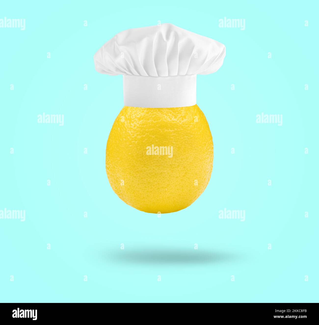 Collage d'art moderne. Chef citron. Un concept alimentaire moderne Banque D'Images