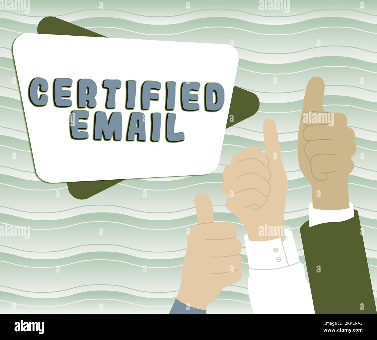 Affiche textuelle indiquant l'adresse e-mail certifiée. E-mail conceptuel avec photo dont l'envoi est certifié par une tierce partie neutre Banque D'Images