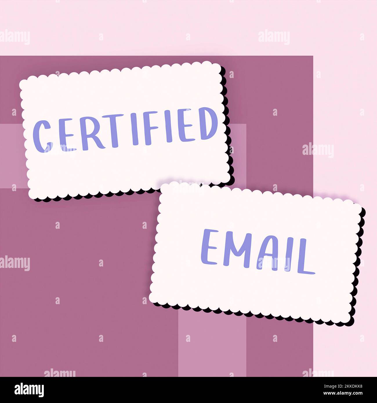 Affiche textuelle indiquant l'adresse e-mail certifiée. E-mail concept Internet dont l'envoi est certifié par une tierce partie neutre Banque D'Images