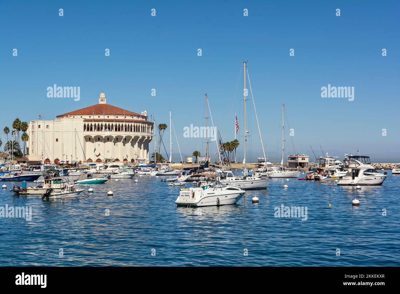 Californie, Catalina Island, Avalon Harbour, Casino Banque D'Images