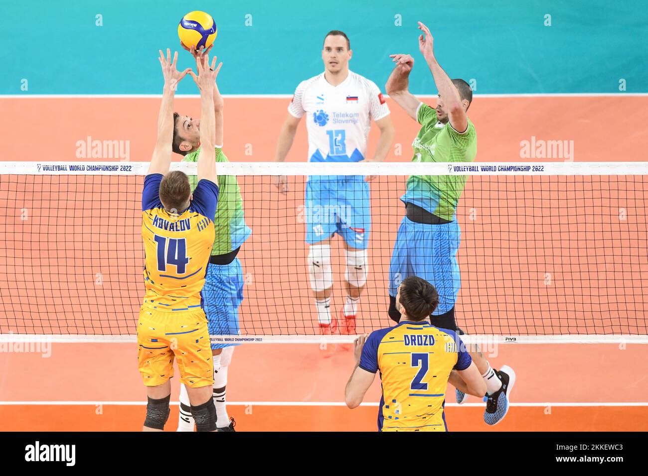 Dejan Vincic, Alen Pajenk (Slovénie). Championnat du monde de volleyball 2022. Quarts de finale Banque D'Images