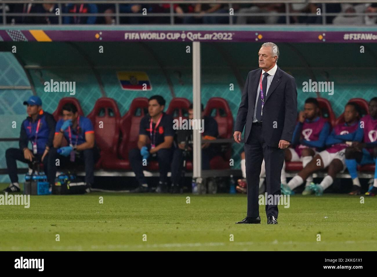 Doha, Qatar. 25th novembre 2022. DOHA, QATAR - NOVEMBRE 25 : entraîneur en chef de l'Équateur Gustavo Julio Alfaro lors de la coupe du monde de la FIFA, Qatar 2022, groupe Un match entre les pays-Bas et l'Équateur au stade international de Khalifa sur 25 novembre 2022 à Doha, Qatar. (Photo de Florencia Tan Jun/PxImages) crédit: PX Images/Alamy Live News Banque D'Images