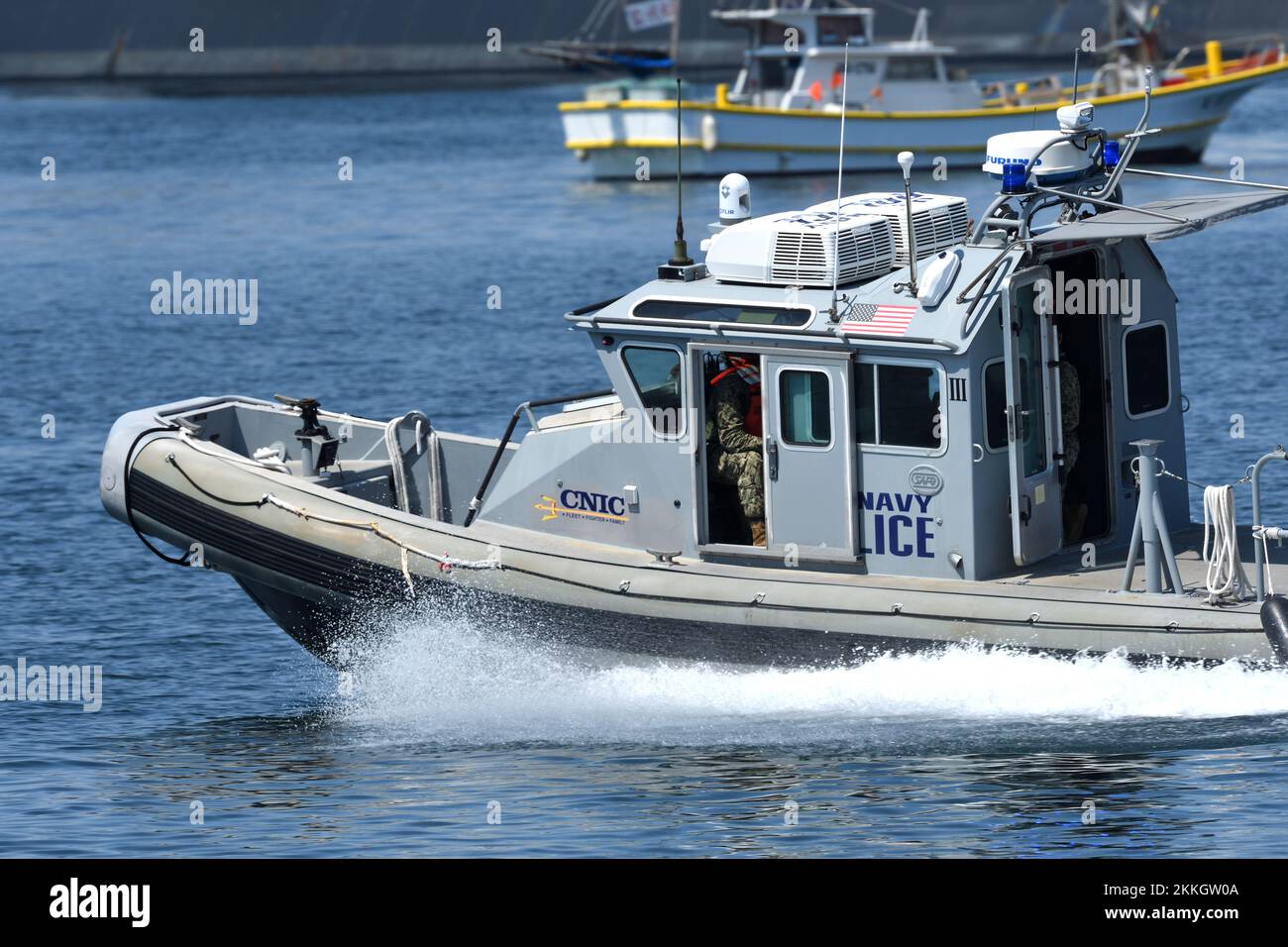 Préfecture de Kanagawa, Japon - 03 mai 2022 : bateau de patrouille de défi 32 de la marine des États-Unis. Banque D'Images