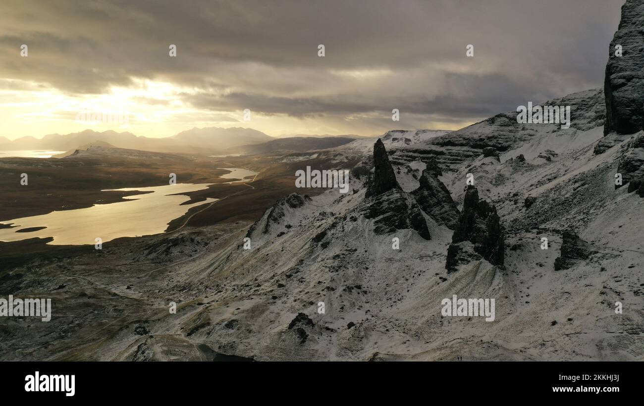 Une vue magnifique sur le vieil homme de Storr à l'île de Skye, en Écosse Banque D'Images